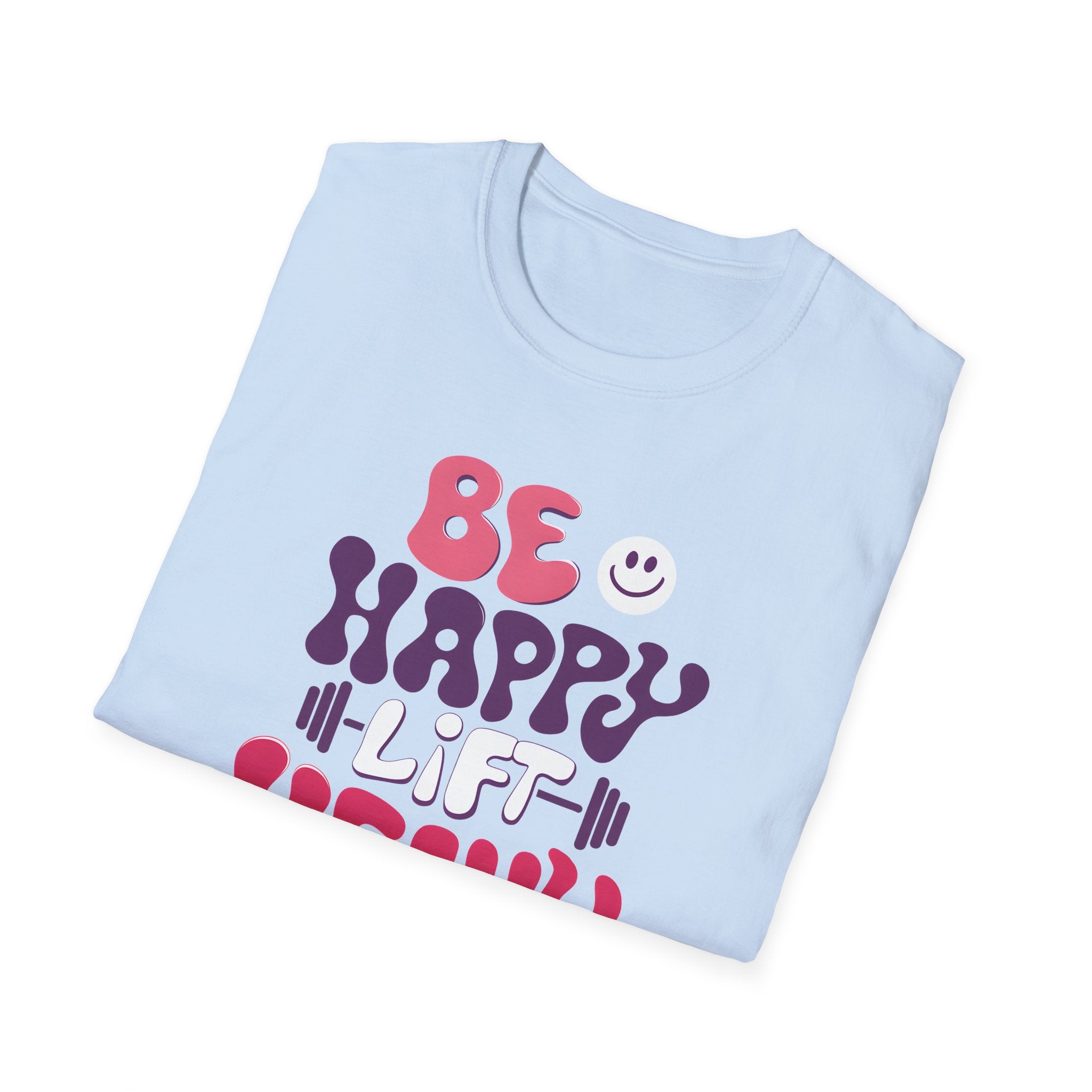 T-Shirt — "Be Happy Heavy" Retro Fitness Graphic Tee