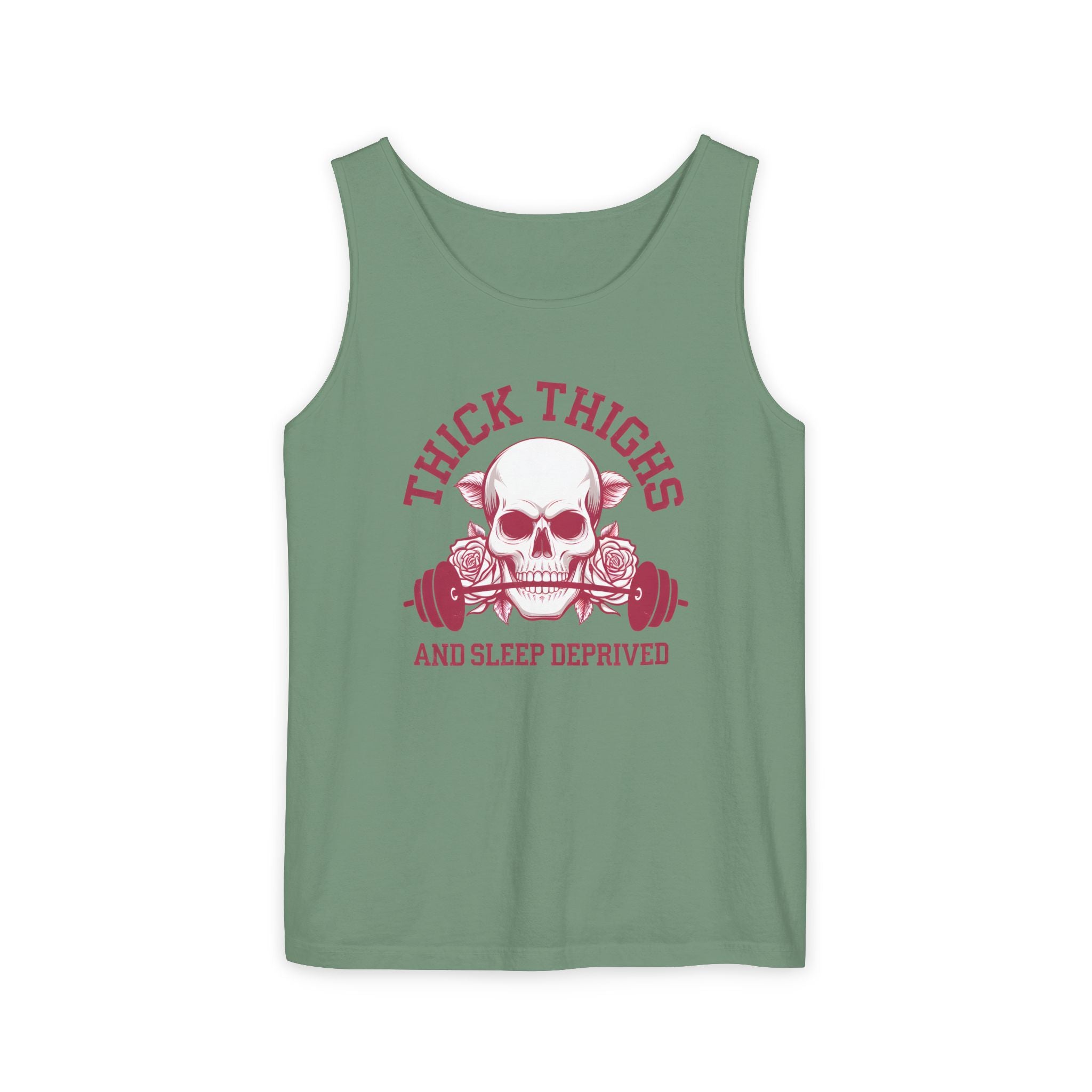 Thick Thighs And Sleep Deprived tank top | Skull Barbell Fitness