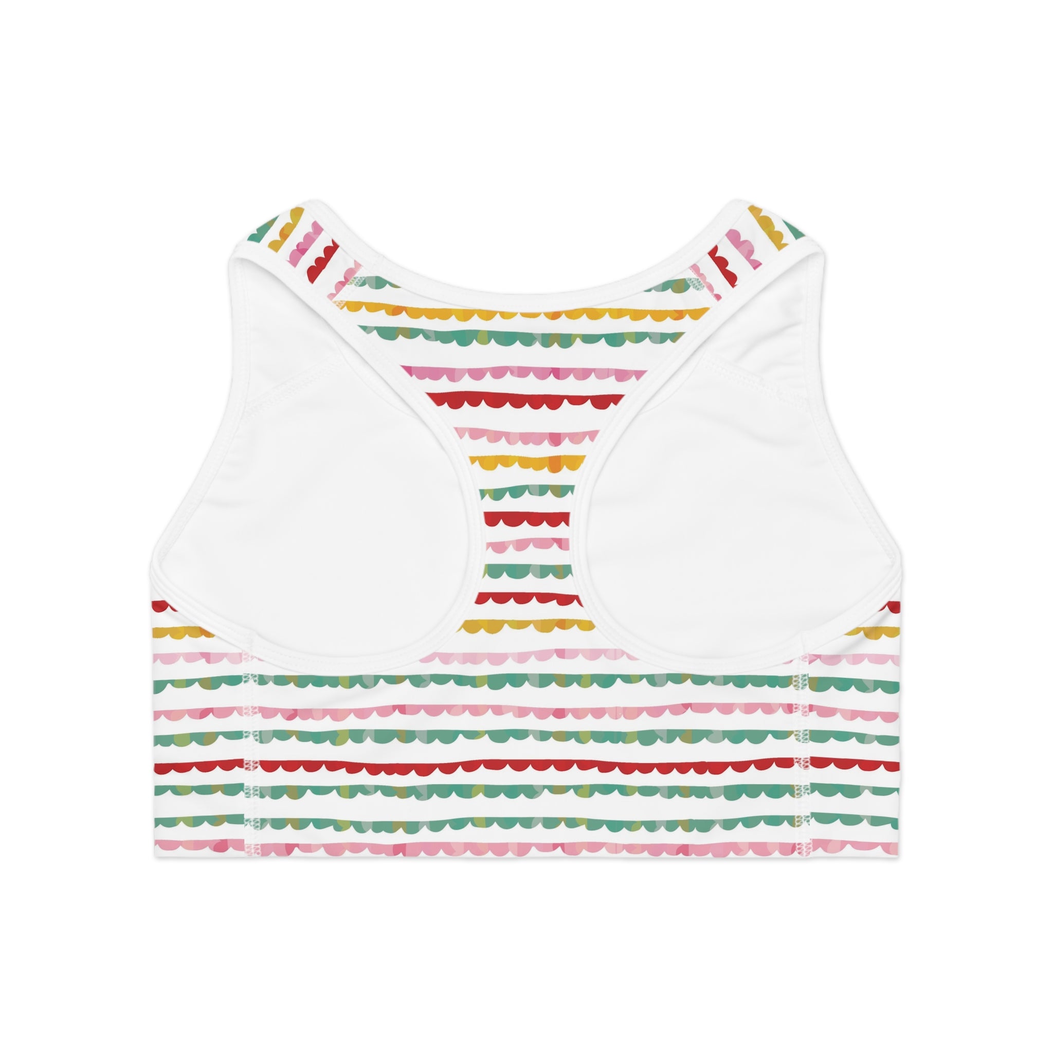Copy of Retro Wavy Stripes Sports Bra | Colorful Abstract All-Over Print
