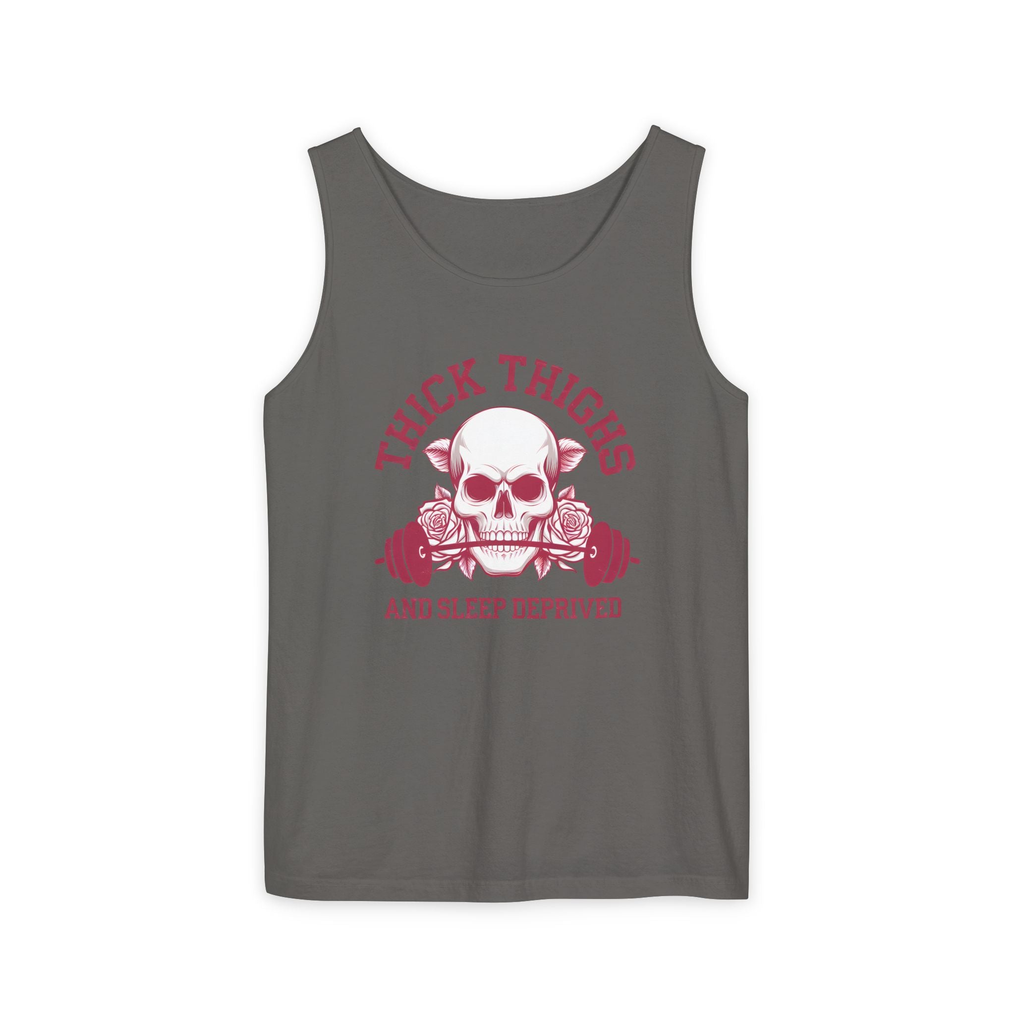 Thick Thighs And Sleep Deprived tank top | Skull Barbell Fitness