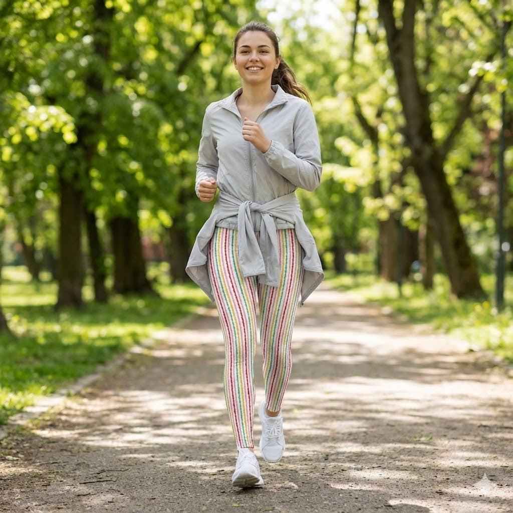 Retro Mid-Century Grid Leggings | All-Over Print