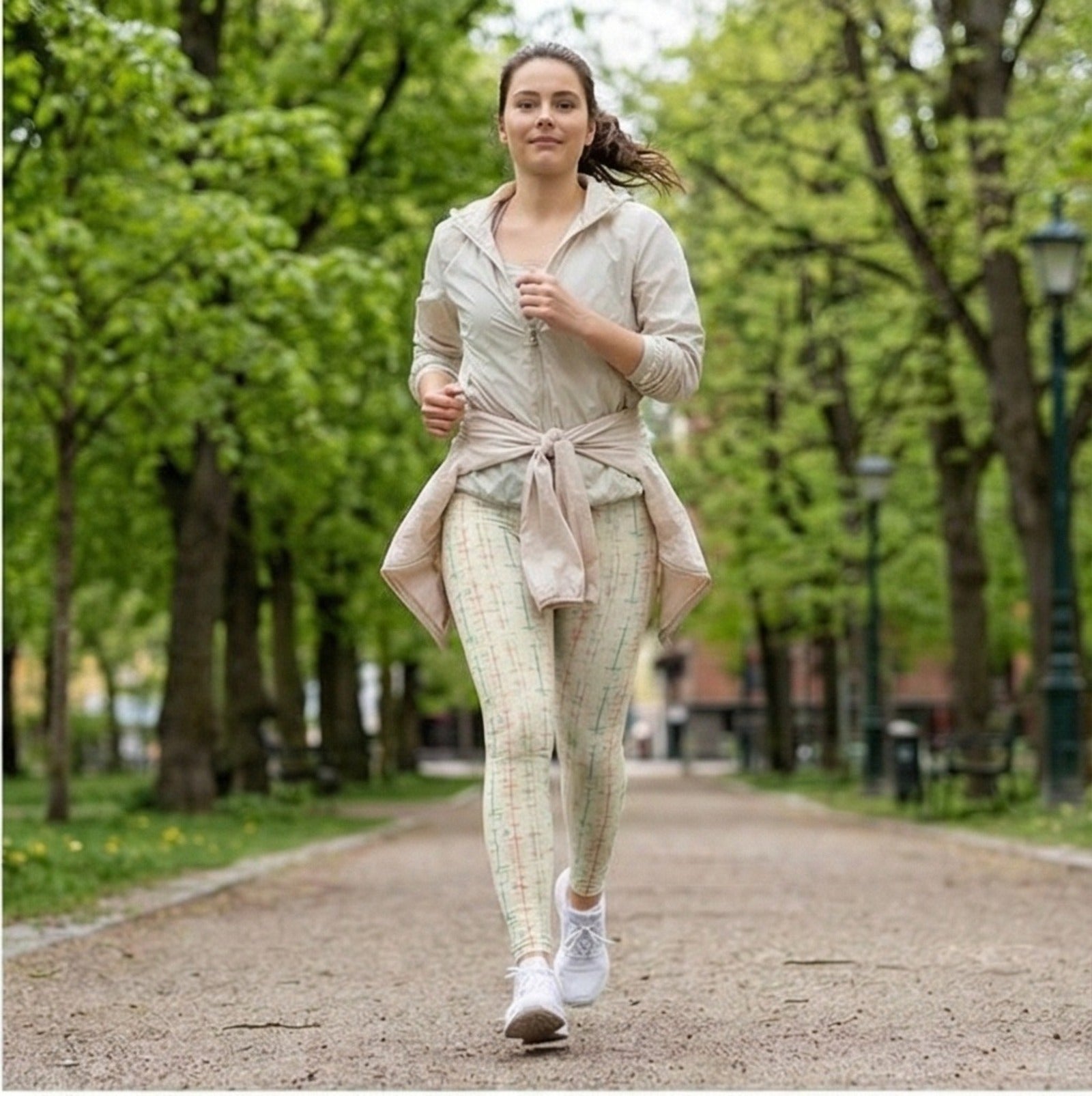 Retro Mid-Century Grid Leggings | All-Over Print