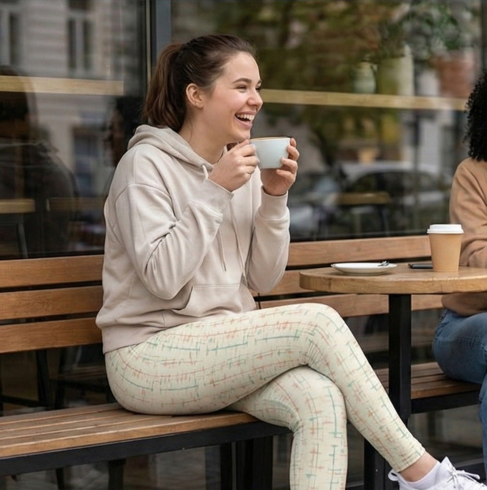 Retro Mid-Century Grid Leggings | All-Over Print