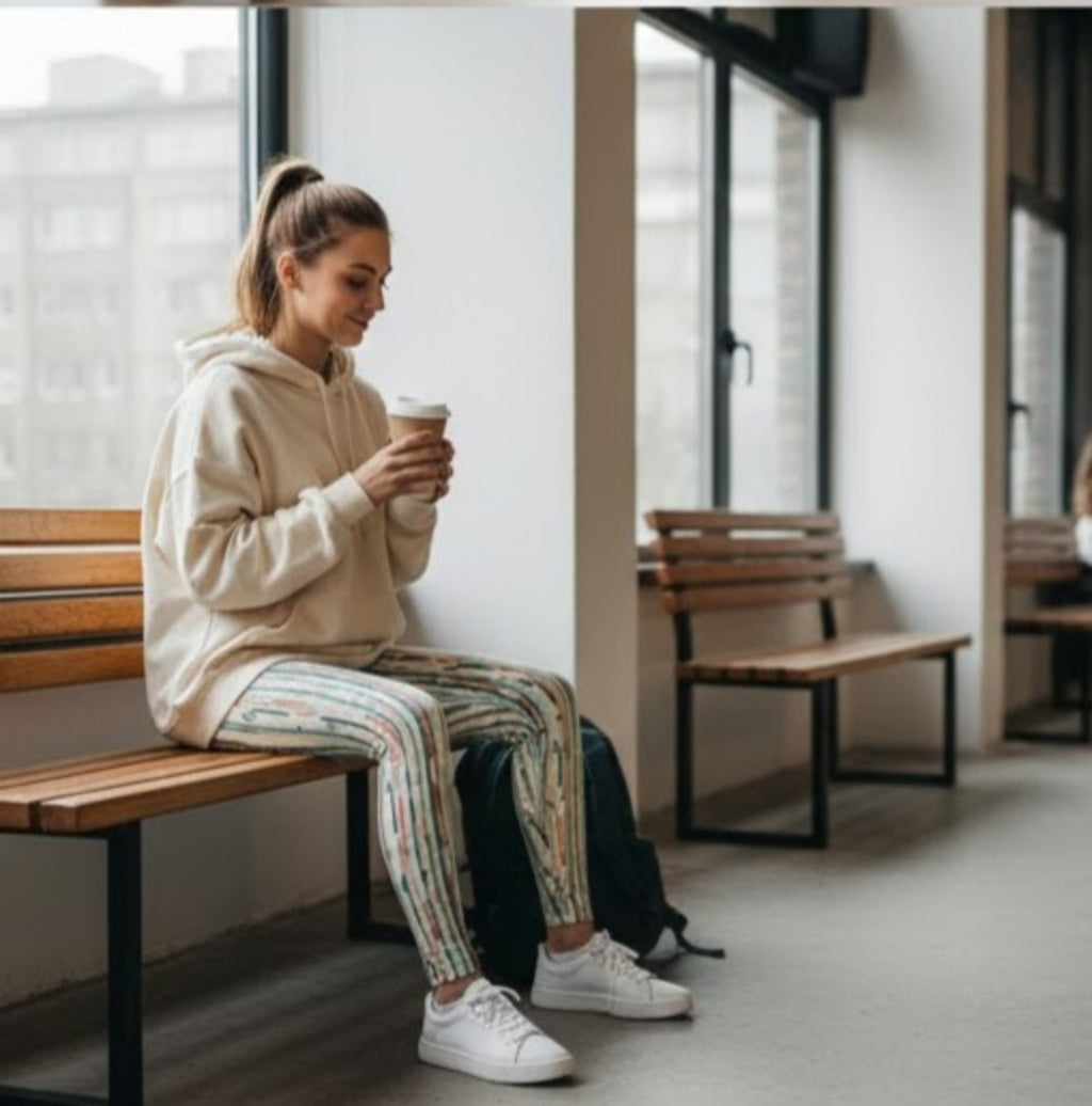 Retro Mid-Century lined Leggings | All-Over Print