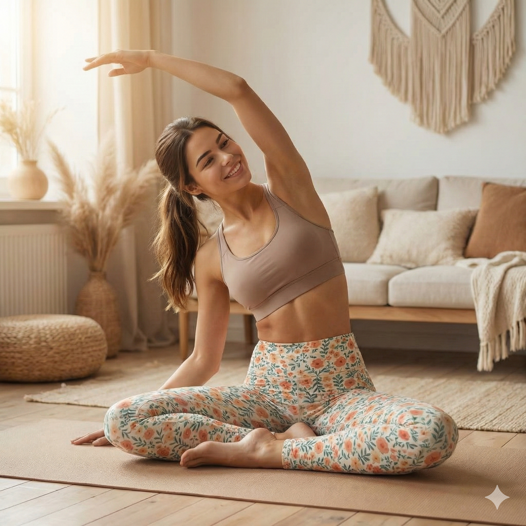 Colorful Floral Pattern High Waist Leggings | Floral Allover Print