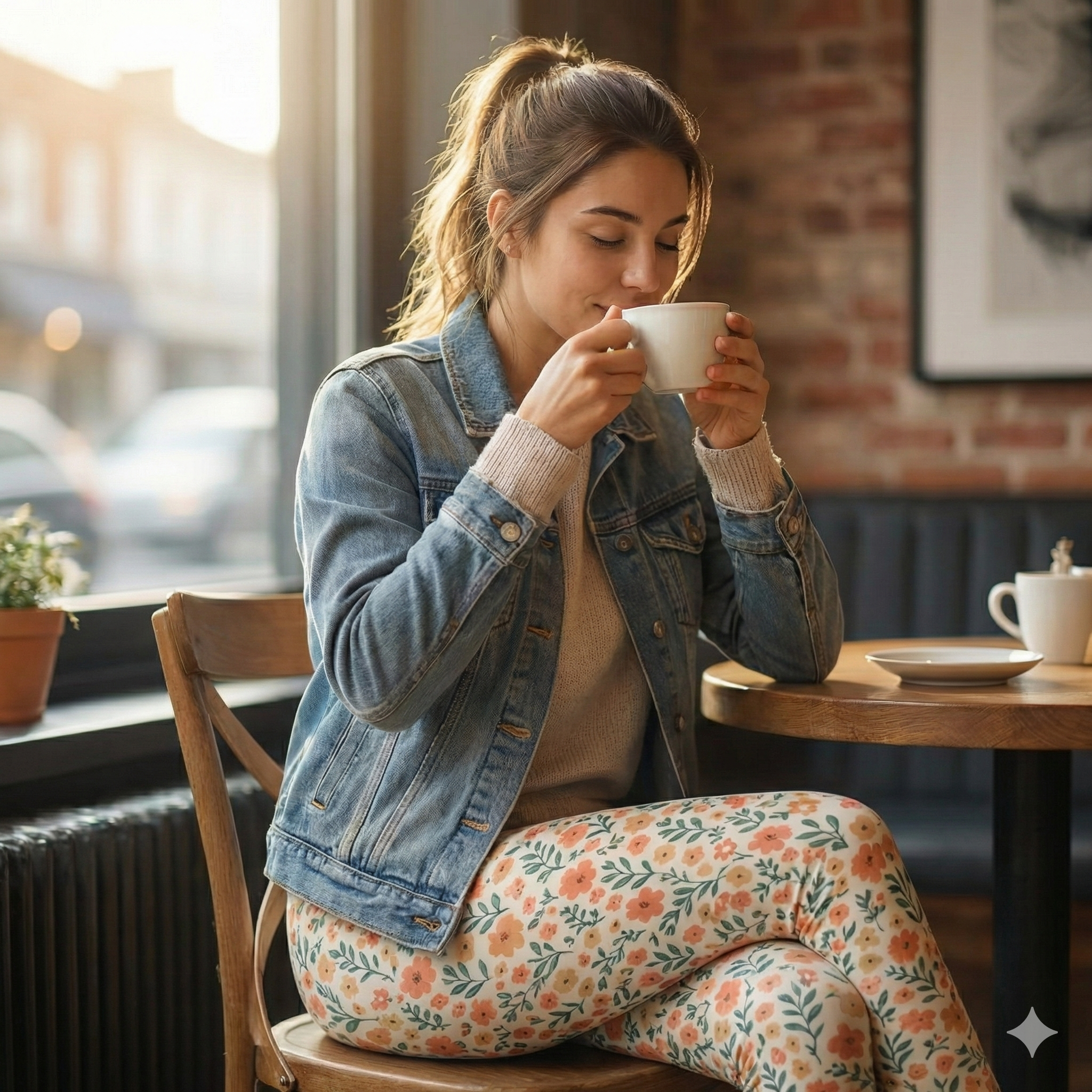 Colorful Floral Pattern High Waist Leggings | Floral Allover Print