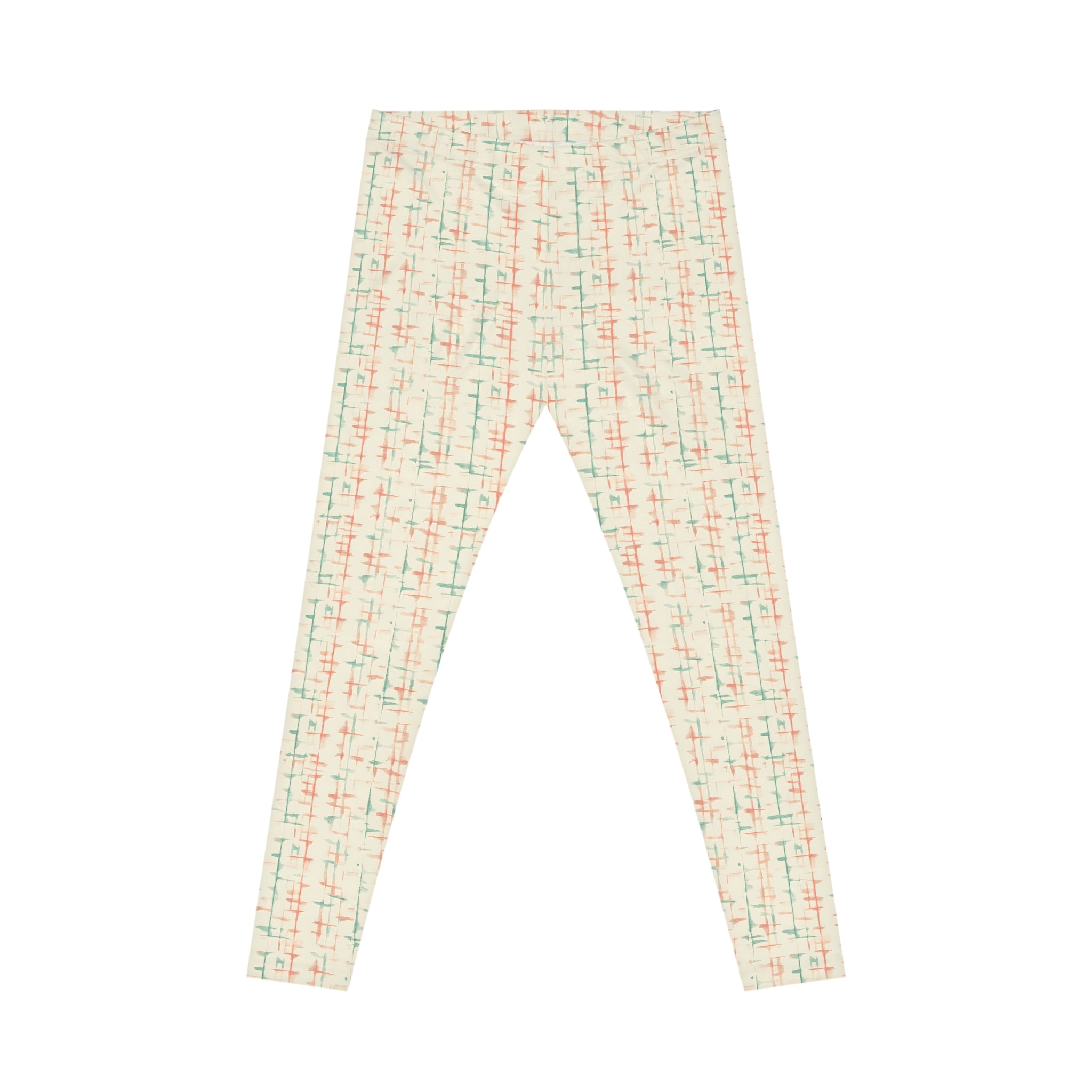 Retro Mid-Century Grid Leggings | All-Over Print