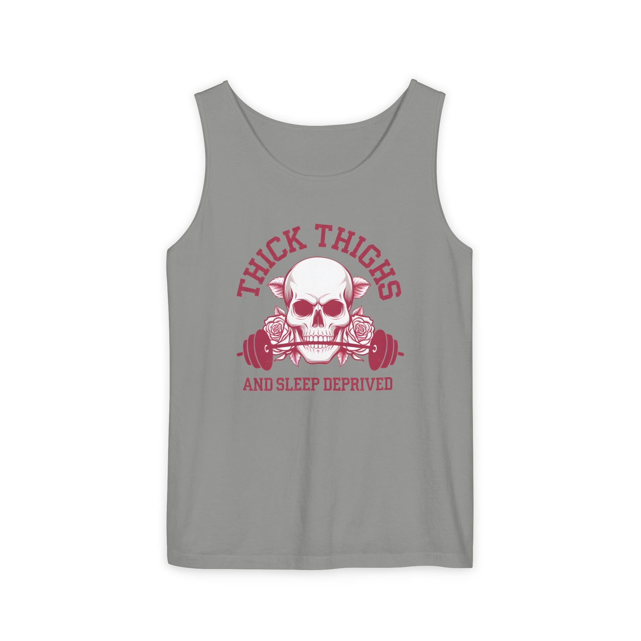 Thick Thighs And Sleep Deprived tank top | Skull Barbell Fitness