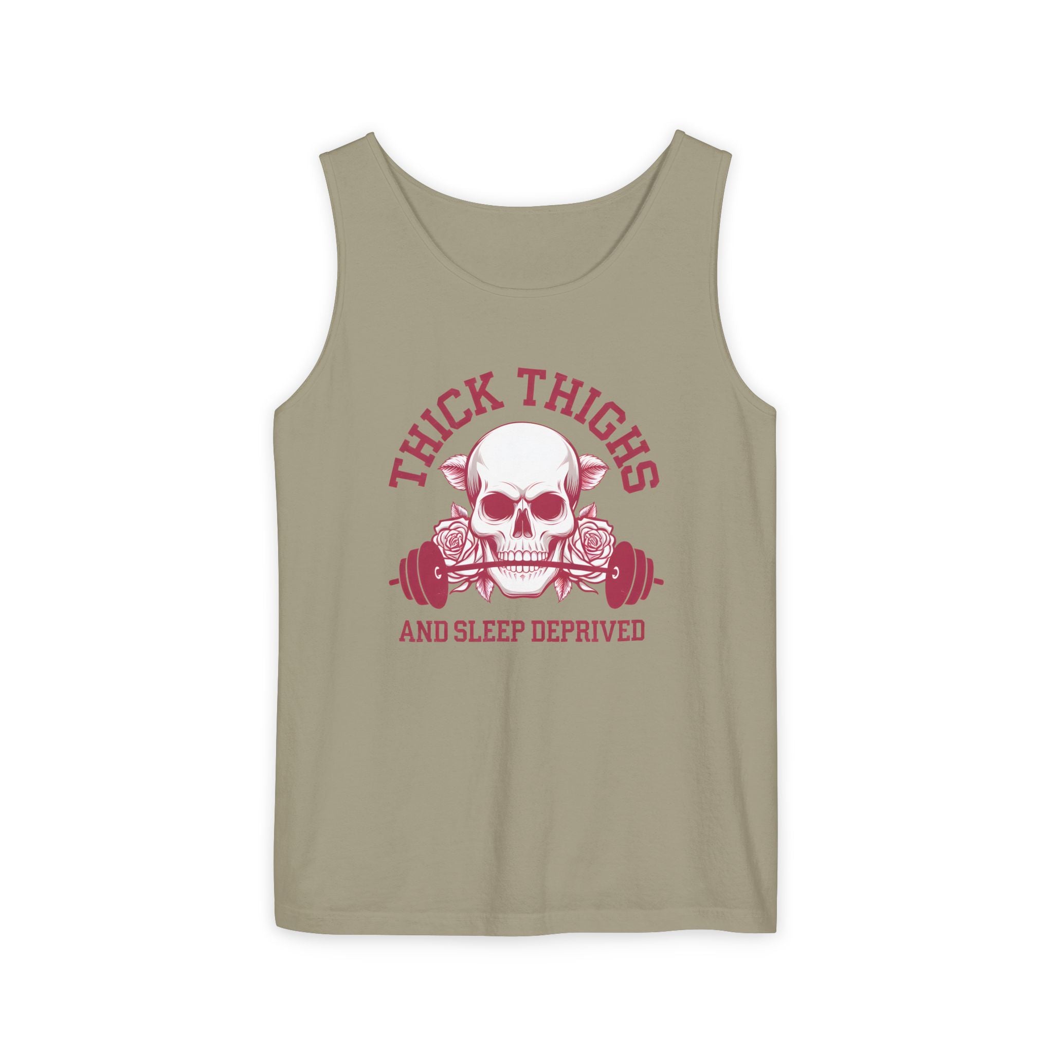Thick Thighs And Sleep Deprived tank top | Skull Barbell Fitness
