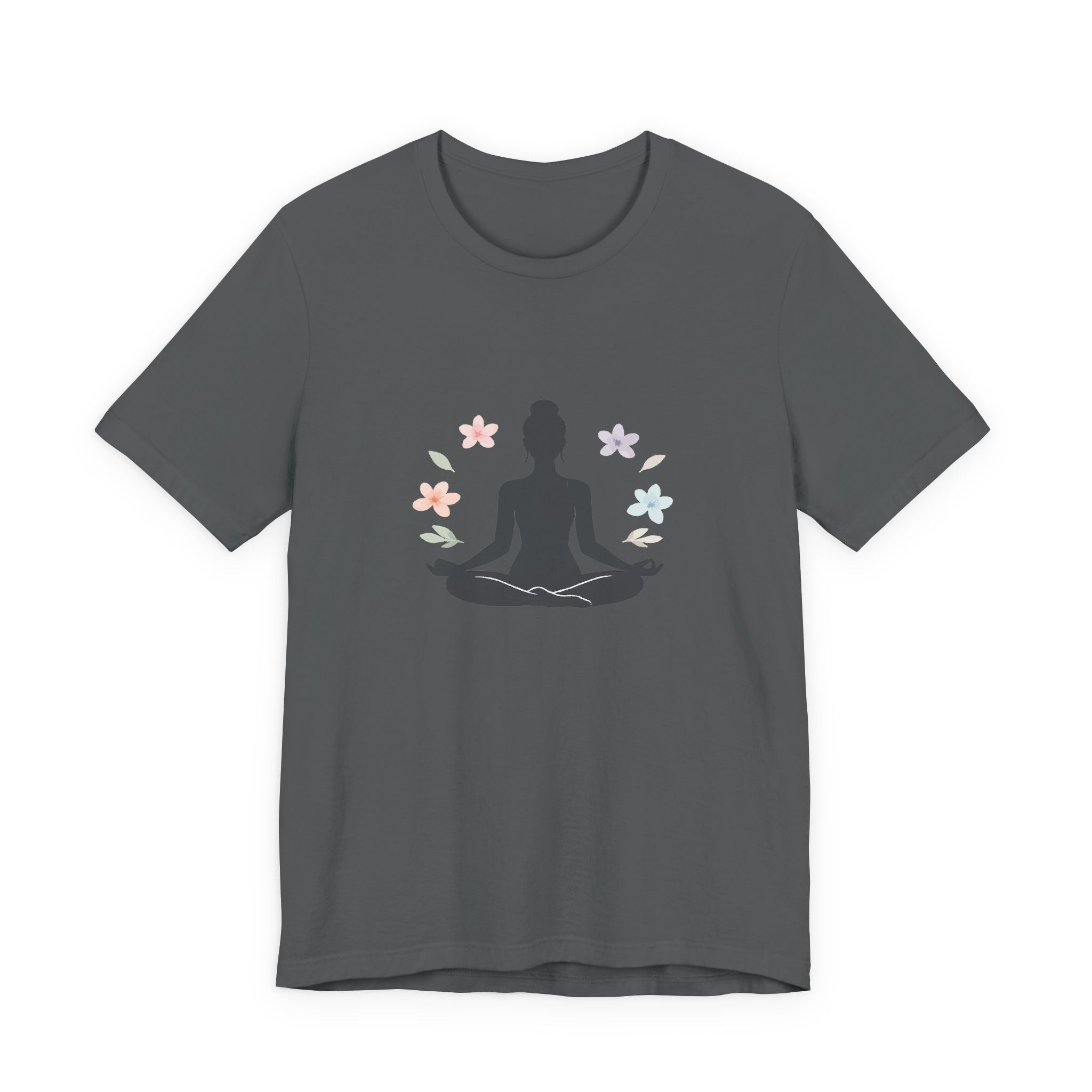Yoga Meditation Tee — Lotus Pose Silhouette with Pastel Butterflies