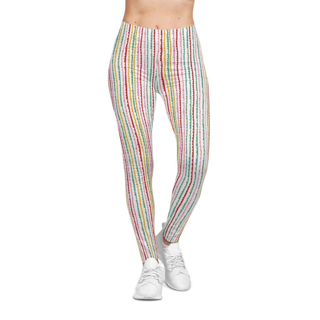 Retro Mid-Century Grid Leggings | All-Over Print