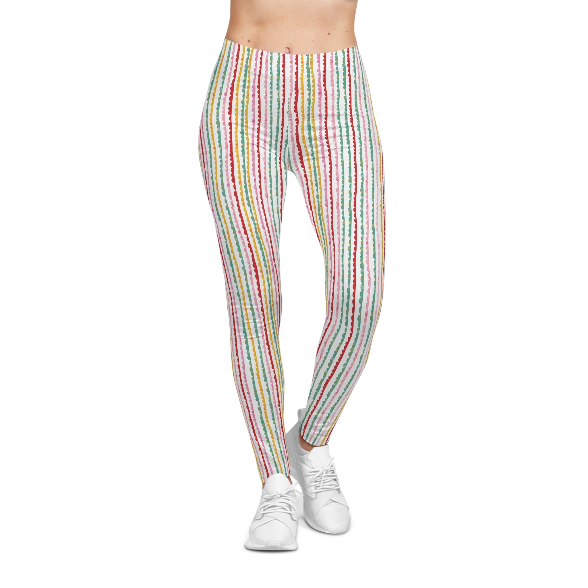 Retro Mid-Century Grid Leggings | All-Over Print